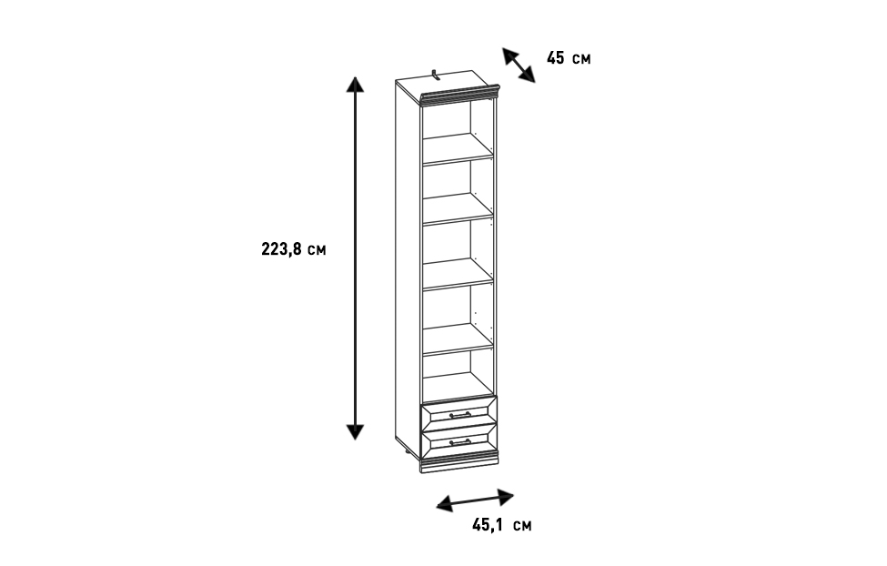Книжные шкафы - изображение №4 "Шкаф Кантри"  на www.Angstrem-mebel.ru